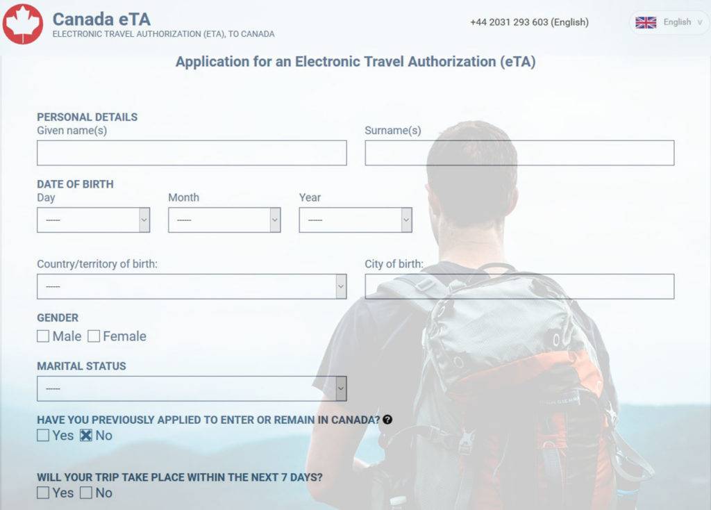 tourist canada visa application